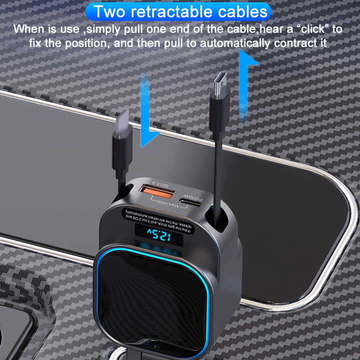 4-in-1 Retractable Car Charger